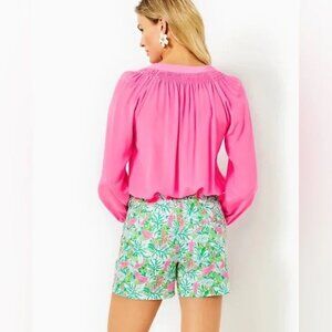 NWT Lilly Pulitzer🦩Women's 5" Gretchen Short in Botanical Green Just Wing It🦩